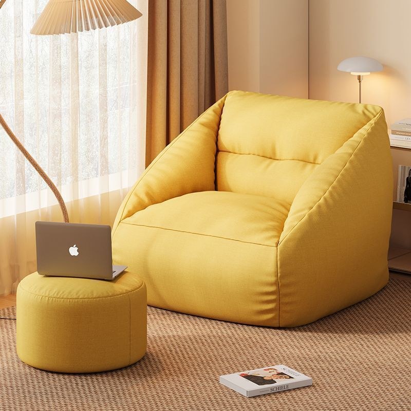 Lemon Drop Bean Bag With Footstool detail 1 Lemon Drop Bean Bag With Footstool detail 1